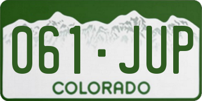 CO license plate 061JUP