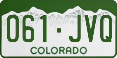 CO license plate 061JVQ