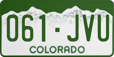 CO license plate 061JVU