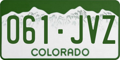 CO license plate 061JVZ