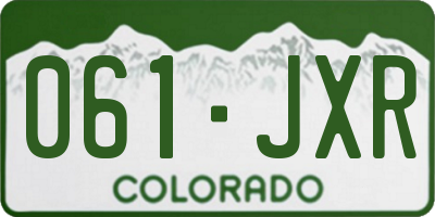 CO license plate 061JXR