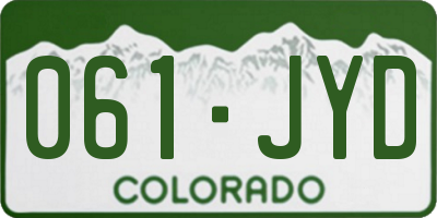 CO license plate 061JYD
