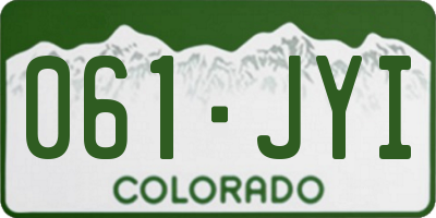 CO license plate 061JYI