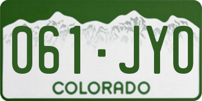 CO license plate 061JYO
