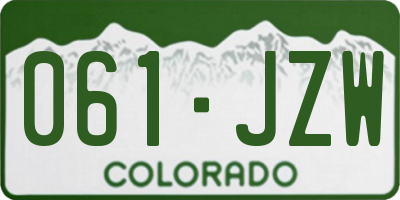 CO license plate 061JZW
