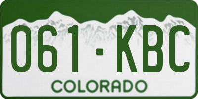 CO license plate 061KBC