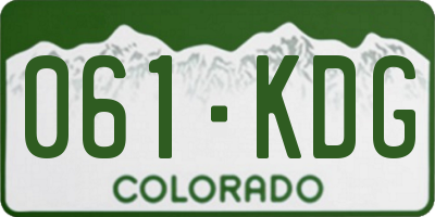 CO license plate 061KDG