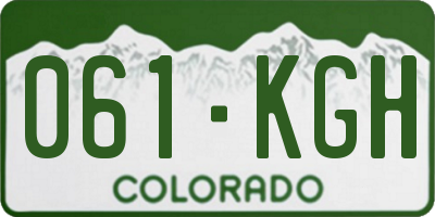 CO license plate 061KGH