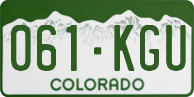 CO license plate 061KGU