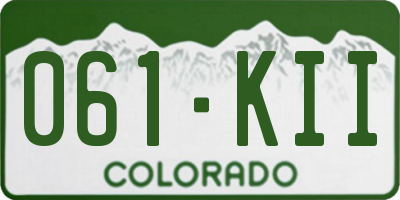 CO license plate 061KII