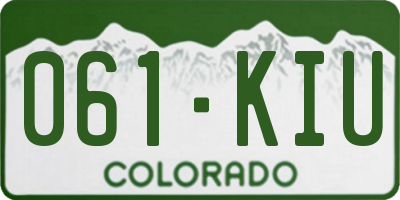 CO license plate 061KIU