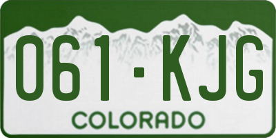 CO license plate 061KJG