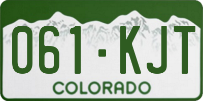 CO license plate 061KJT