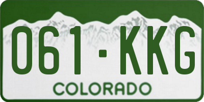 CO license plate 061KKG