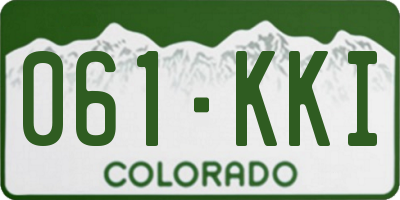 CO license plate 061KKI