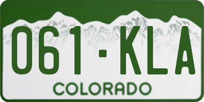 CO license plate 061KLA