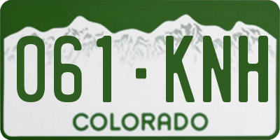 CO license plate 061KNH