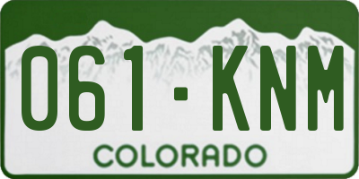 CO license plate 061KNM