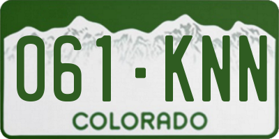 CO license plate 061KNN
