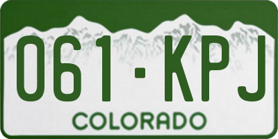 CO license plate 061KPJ