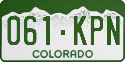 CO license plate 061KPN