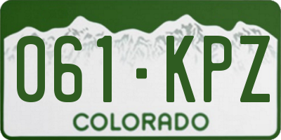 CO license plate 061KPZ