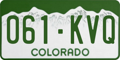 CO license plate 061KVQ