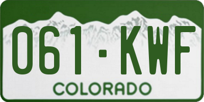 CO license plate 061KWF