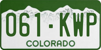 CO license plate 061KWP