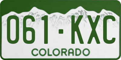 CO license plate 061KXC