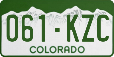 CO license plate 061KZC