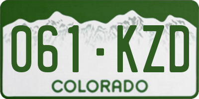 CO license plate 061KZD