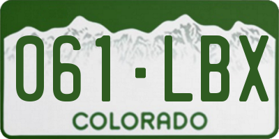 CO license plate 061LBX