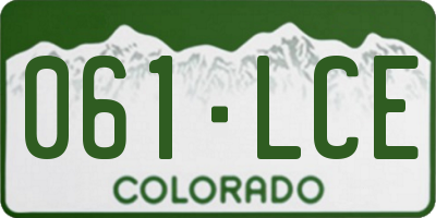 CO license plate 061LCE