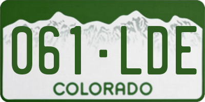 CO license plate 061LDE