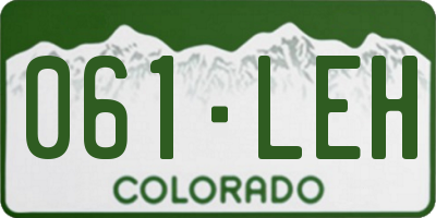 CO license plate 061LEH