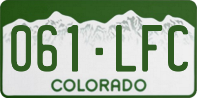 CO license plate 061LFC