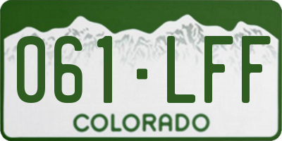 CO license plate 061LFF