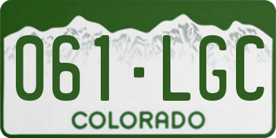 CO license plate 061LGC