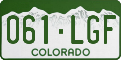 CO license plate 061LGF