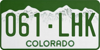 CO license plate 061LHK