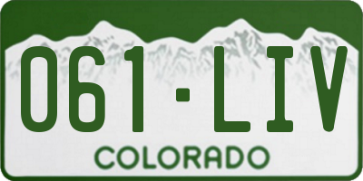 CO license plate 061LIV