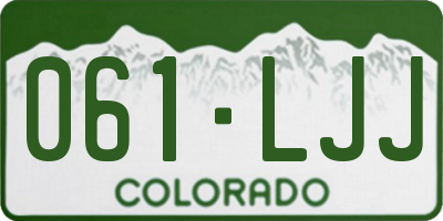 CO license plate 061LJJ