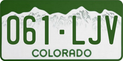 CO license plate 061LJV