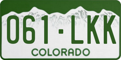 CO license plate 061LKK