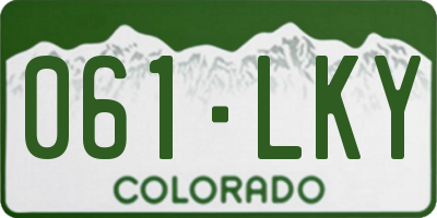 CO license plate 061LKY