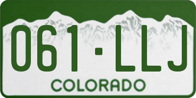 CO license plate 061LLJ
