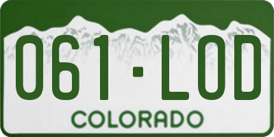 CO license plate 061LOD