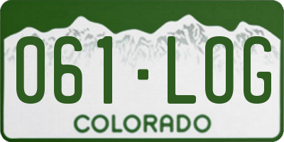 CO license plate 061LOG