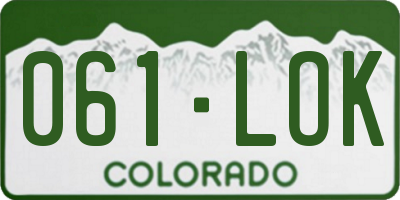CO license plate 061LOK